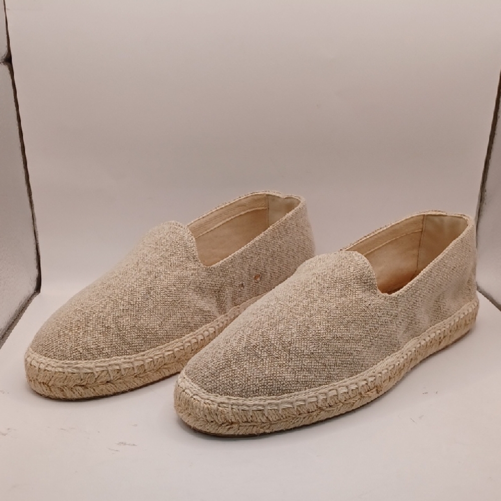 NEW OAS Beige Linen Espadrilles Slip-On Shoes Men Size 40 EU 9 US